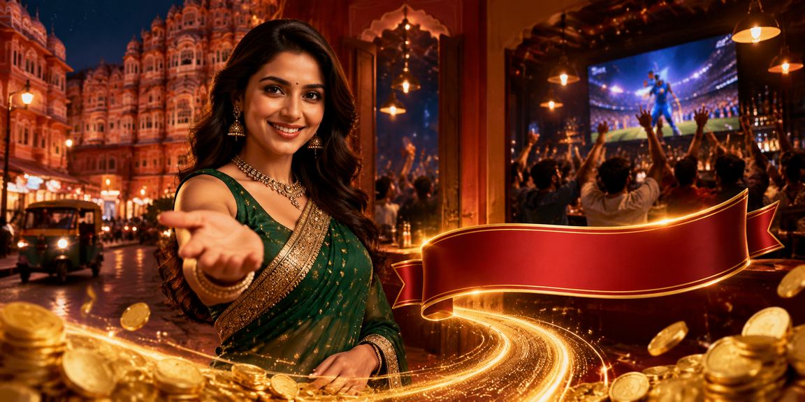 Cricket betting scene with woman in saree at Jaipur